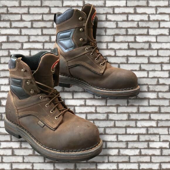 Men\'s 10D IRISH SETTER Ramsey 83800 Waterproof Steel Toe Work Leather Work Boots
